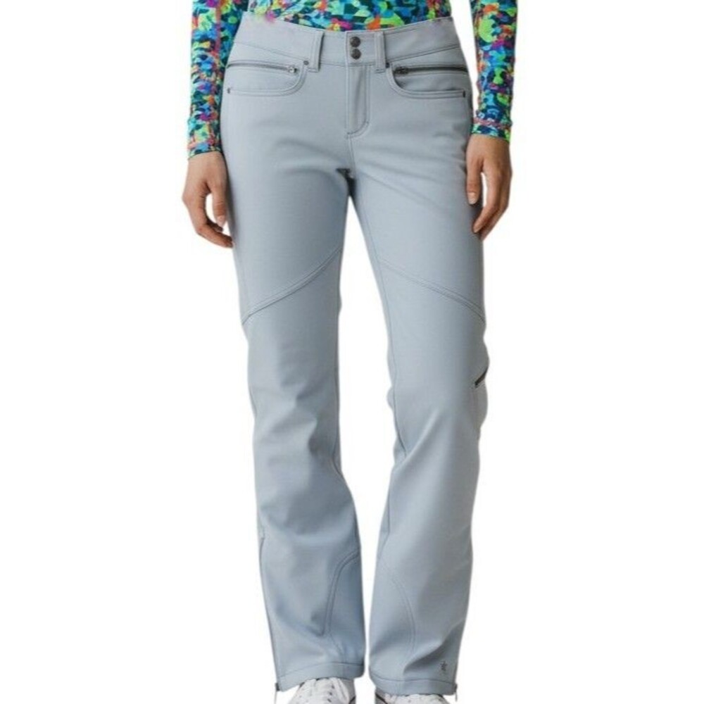 Athleta Calaveras Soft Shell Pants Women's 14 Water Wind Resistant Lined Gray